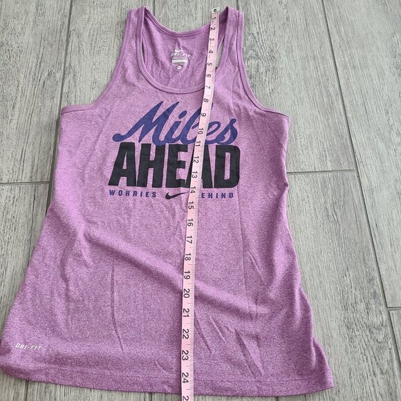 Nike dri-fit women's purple athletic running tank top "Miles Ahead" size XS - Picture 8 of 9